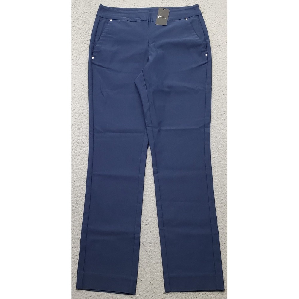 Greg Norman Golf Pants Womens 4 Navy Straight Leg Stretch Career Slash Pockets